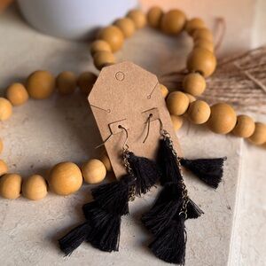 Black Tassel Earrings